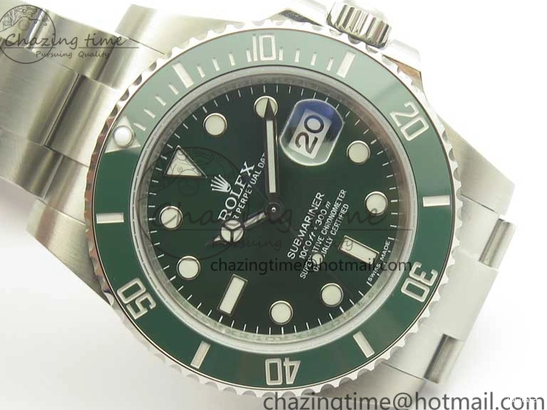 Best Edition Free LV Cover) SA3135( R Green DJF Ceramic SS on Bracelet 116610 1:1 Submariner 0514